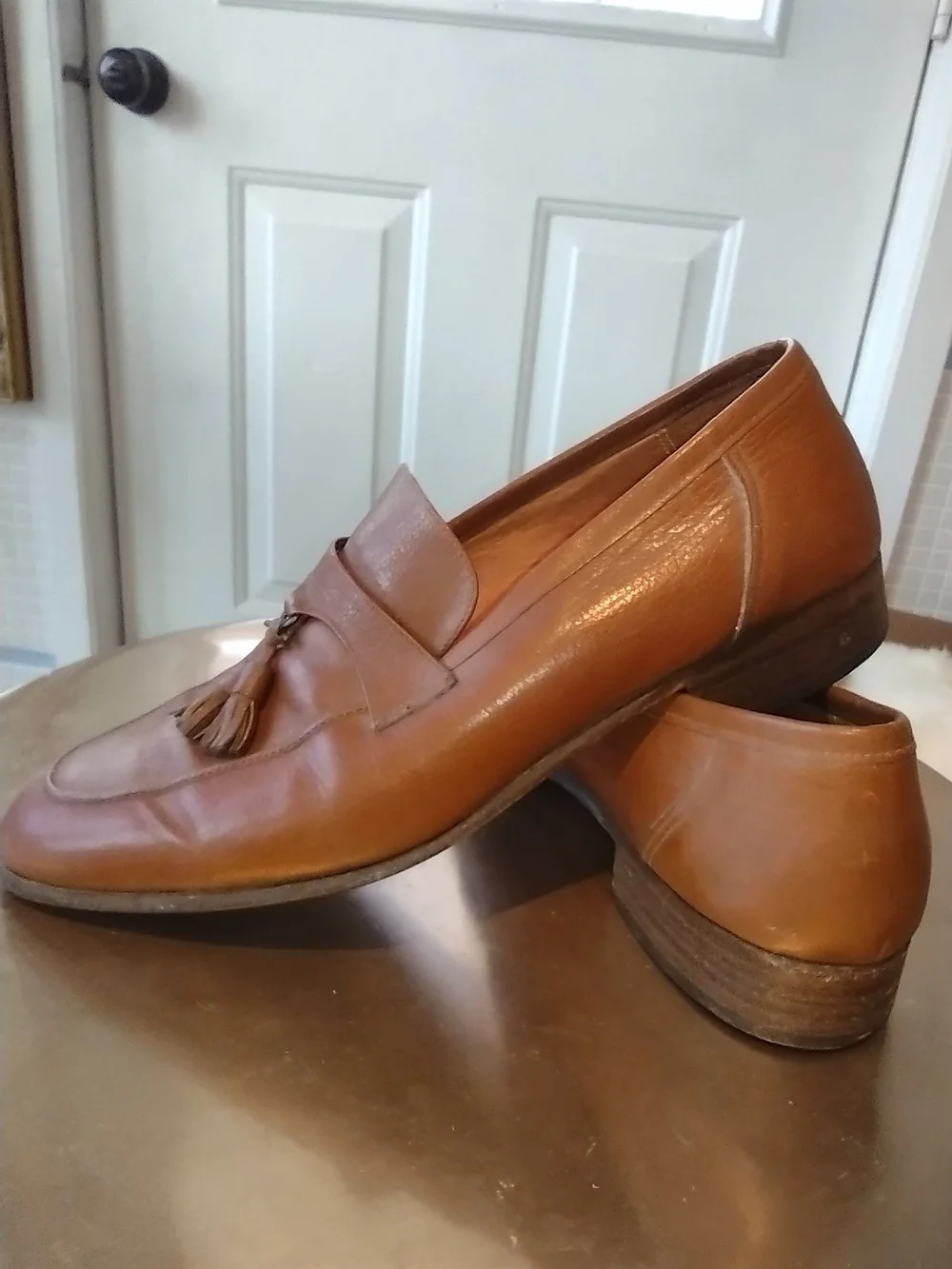 Leather Tassel Loafers - Brown